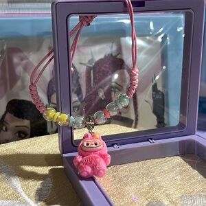 Labubu Charm Bracelet with Rope and its very own case!